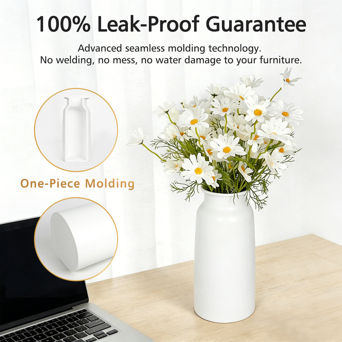 Seamless Metal Vase - Unbreakable & Shatterproof Flower Vase